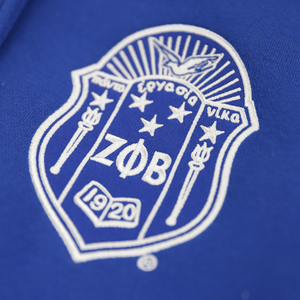 Veste en polaire Zeta Phi Beta pour femmes, style universitaire ZPB bleu et blanc, veste de sororité à boutons pression, vêtement d'extérieur décontracté et chaud - Product Image 3