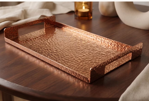 Creative hot sale <b>metal</b> Copper Decorative Tray designed with embossed antique patterns for exclusive table presentations Home - Product Image 5