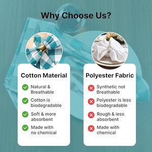 Servilleta de Algodón a Cuadros para Cena Navideña 2026, para Bodas, Restaurantes y Hoteles - Product Image 6