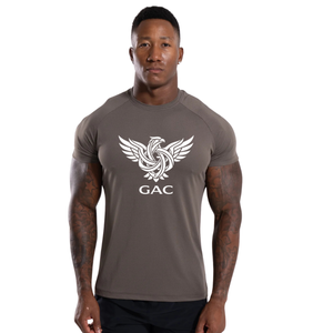 Camiseta Deportiva de Algodón Grueso para Hombre, Corte Regular, Cuello Redondo, Manga Corta, Personalizable, para Entrenamiento, Informal, de Secado Rápido y Transpirable - Product Image 1