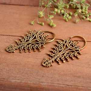 Handmade <b>Silver</b> Tribal <b>Hoop</b> Dangle <b>Earrings</b> Vintage Boho Filigree Ethnic Statement Wedding <b>Earrings</b> for Women Wholesale Jewelry - Product Image 3