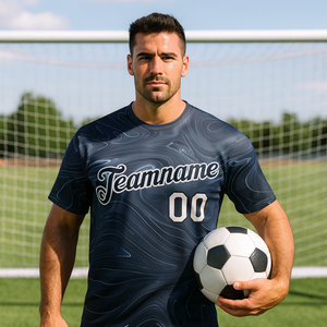 ROVVO Vente en gros de maillots de football pour hommes personnalisés, 100% polyester, imprimés par transfert thermique, respirants, anti-transpiration, coupe ajustée - Product Image 1