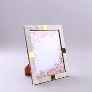 Handcrafted Camel Bone Wood Inlay Photo <b>Frame</b> Ribbed Cream with Aged Inlay <b>Picture</b> <b>Frame</b> For Display - Product Image 4