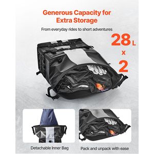 Borsa Laterale per Moto di Grande Capacità 56 L (28 L X 2), in Tessuto Impermeabile, Compatibile con la Maggior Parte delle Moto - Product Image 3