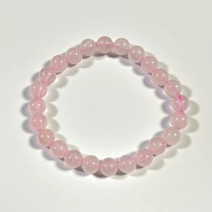 Bracelet en perles d'agate rose naturelle et de quartz rose – Bracelet en pierre de cristal fait main pour femme - Product Image 1