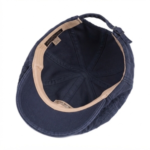 Casquette plate unisexe personnalisée en toile lavée brodée de fleurs vintage, réglable, style rétro, pour adultes, décontractée - Product Image 3