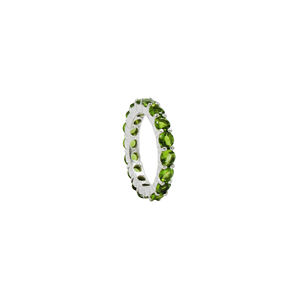 Bague en pierre précieuse péridot |   Bague bohème en laiton plaqué argent, faite à la main, à coupe ronde, pour femmes |   Design géométrique pour un usage quotidien - Product Image 2