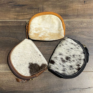 กระเป๋าใส่บัตรเครดิตทรงรีขนาดเล็กรูปวงรีทำด้วยมือทำจากหนังขนสัตว์แท้ - Product Image 4