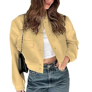 Factory Direct Selling Bomber <b>Jacket</b> <b>Women</b> <b>Winter</b> Short Crop Top <b>Jacket</b> Pullover Thick <b>Warm</b> Coat Faux Fluffy Sherpa Fur <b>Jacket</b> - Product Image 6