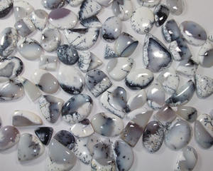 Cabochons d'agate dendrite naturelle authentique pour la fabrication de bijoux, pierres précieuses pour la guérison énergétique des chakras, pierres précieuses d'origine éthique. - Product Image 1