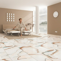 Carreaux de sol et de mur en porcelaine polie Declan Brown 2x4 pieds, aspect marbre foncé, collection intérieure de luxe