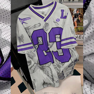 Camiseta Deportiva Unisex con Estampado de Mariposas, Estilo American Football, Malla Oversize, Ropa Urbana, Proveedor Mayorista OEM - Product Image 1