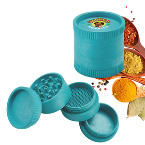 Custom OEM Smoking Accessories 4 Layer Biodegradable Fiber Material Plastic Manual Dry <b>Herb</b> <b>Grinder</b> - Product Image 4