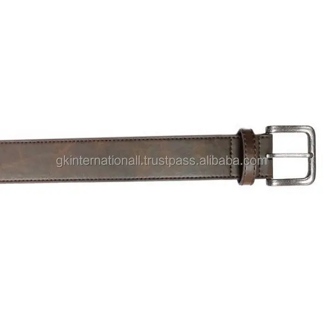 Cinturón informal de cuero para Vaqueros, hebilla de latón antiguo, hecho en la India, disponible en todas las tallas