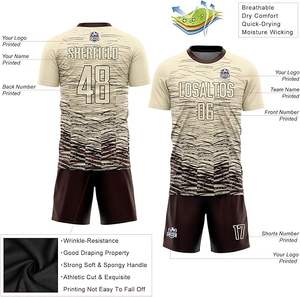 Uniformes de Fútbol Impresos Transpirables de Alta Calidad, Conjunto Personalizado en Colores Azul, Rosa, Amarillo y Verde, Kits de Ropa Deportiva Unisex para Equipos de Fútbol, Pantalones Cortos - Product Image 3