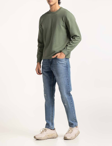 Sudadera Cómoda para Hombre, Estilo Informal, Lavado Ácido, Corte Regular, Suave, 100% Mezcla de Algodón, Color Sólido, Alta Calidad, Ecológica - Product Image 4
