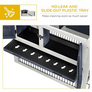 Jaula para conejos de exterior gris oscuro de 2 niveles y 59 pulgadas con techo abatible - Product Image 5