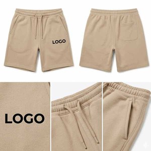 Shorts d'été décontractés pour hommes, couleur unie, tricotés, style streetwear, 100 % coton, taille élastique avec cordon de serrage, respirants, taille mi-haute, vente en gros sur mesure - Product Image 6
