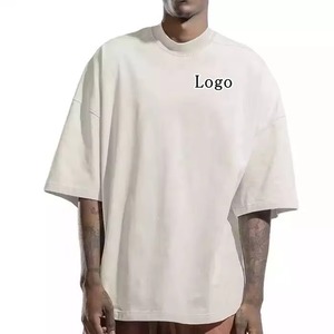 Custom Oversized Boxy Fit <b>Tshirt</b> Men's 100% Cotton Drop Shoulder Streetwear Luxury Quality Custom logo Plain t Shirt for Men - Product Image 1