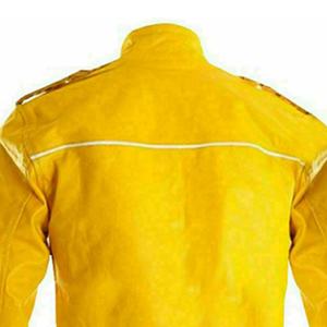 Yellow-Color Custom Made Women Black <b>Belted</b>-Biker Fashion Motorbike Racing Leather High Quality Style-Jackets With Stand-Collar - Product Image 4