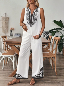 ชุดสูทลำลองผ้าฝ้ายปักลายสำหรับผู้หญิงจากอินเดีย คอลเลคชั่นชุดคุรตะ กางเกงขายาวเข้าชุด - Product Image 3