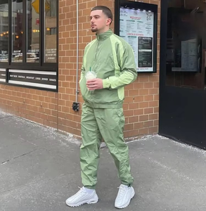 Custom Windbreaker Outfits Nylon Suit Sport Jacket Track Zip up <b>Wind</b> <b>Breaker</b> Street Wear Baggy Pants Sets Tracksuits for Men - Product Image 1