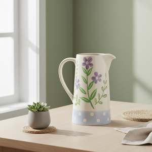 Carafe en grès de qualité supérieure 3460936-1.8, motif floral estampé tout autour, 1800 ml - Product Image 6
