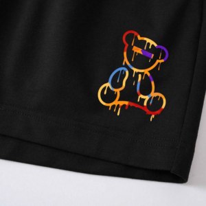 Shorts pour femmes à taille haute, taille élastique, coupe régulière, 100% coton, toile respirante, séchage rapide, style streetwear - Product Image 1