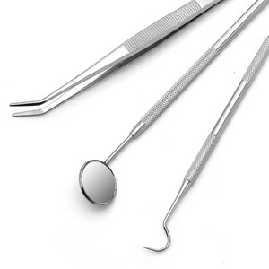 Ensemble d'instruments dentaires électriques en acier inoxydable certifiés CE de qualité médicale, miroir, sonde, pinces, pour examen dentaire et soins bucco-dentaires - Product Image 5