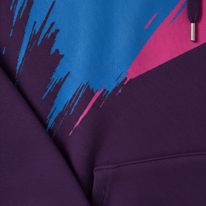 Sweat-shirt à capuche violet pour homme, pull décontracté en coton tricoté, imprimé sur le devant, design peint, vêtement d'automne - Product Image 2
