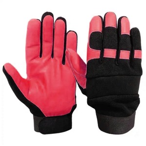 Guantes de Trabajo de Cuero Amarillo con Refuerzo de Palma Negra para Uso Táctico al Aire Libre, Equipo de Protección para Hombre - Product Image 4