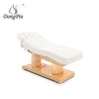 Lit médical électrique au design moderne avec éclairage et chauffage, table de massage en bois pour spa facial et salon de beauté, idéal pour salon ou hôtel