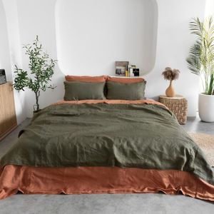 Vente en gros de linge de lit en lin français 100% - Ensemble de literie 4 pièces - 2 taies d'oreiller - Drap élastique - Fermeture à boutons - OEM ODM - Product Image 2