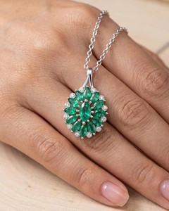 Colgante de Esmeralda Natural, Collar de Plata de Ley 925, Cristal Curativo, Protección Energética, Piedra Espiritual, Joyería de Lujo, Regalo - Product Image 5