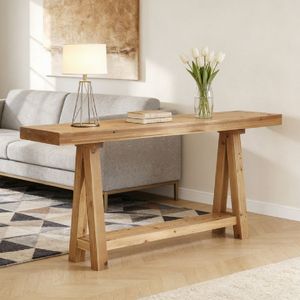 Consolle Lunga a Specchio Contemporanea/Minimalista per Ingresso, Uso in Hotel o Agriturismo - Tavolo Laterale in Legno Massello - Product Image 1