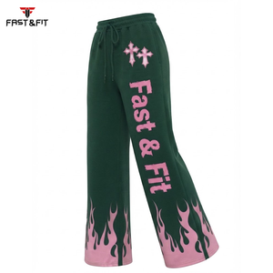 Pantalon de survêtement évasé pour femme, nouvelle collection 2027, haute qualité, couleur personnalisable, satin, hiver, en promotion - Product Image 3