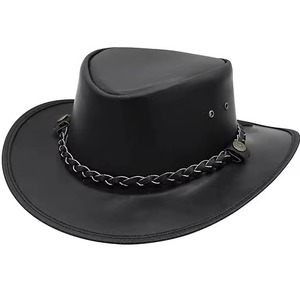 Sombreros de Vaquero de Cuero Personalizados a Bajo Precio, Estilo Occidental, Sombreros de Vaquero de Cuero Premium al por Mayor - Product Image 6