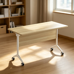 Modern <b>Foldable</b> Training <b>Table</b> with TRH Leg Durable Wood & Melamine Top School Furniture for Office Workshop or Hotel Use - Product Image 1