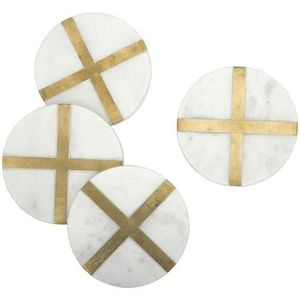 Quality Design <b>Marble</b> <b>Coaster</b> With Brass Strip Stone <b>Coaster</b> With Brass Mats & Pads At very best factory Price - Product Image 1