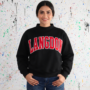 Pull à col montant bleu marine personnalisé pour femme Langdon – Style universitaire, fraternité, vie grecque, tenue de campus – Vente en gros - Product Image 2