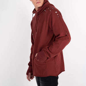 Sweat à capuche homme coupe classique, style personnalisé, effet vieilli, teint uni, streetwear, hiver, logo personnalisé - Product Image 6