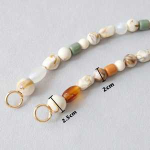 Handmade Resin Bead Keychain Bracelet Round Fashion <b>for</b> <b>Women</b> Multicolor Black White Gold <b>Ring</b> Detail B.H CRAFTS BH-1620 - Product Image 6
