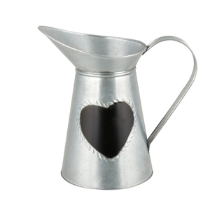 Antique White Metal Jug Vase French Style Decorative Pitcher For <b>Dried</b> Flowers Farmhouse Kitchen Decor And Living Room Accents - Product Image 5