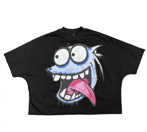 T-shirt unisexe coupe ample et courte, personnalisable OEM, respirant, style streetwear, en jersey de coton épais avec impression graphique DTG - Product Image 3