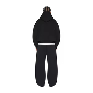 Conjunto Deportivo Unisex con Capucha, Color Sólido, Corte Holgado Informal, 100% Poliéster, Sudadera Larga, Pantalones para Correr, Transpirable para Invierno - Product Image 5