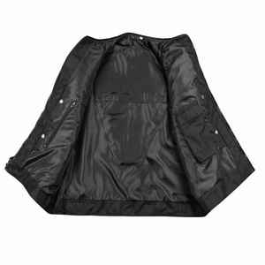 Chaleco de Motociclista de Cuero Genuino para Hombre, Impermeable, para Invierno, sin Mangas, con Cierre Frontal, Bolsillos Laterales con Correa Ajustable - Product Image 4