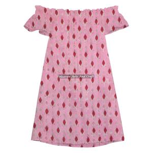 Vestido Corto Sexy de Fiesta para Mujer, con Hombros Descubiertos, Volantes y Estampado a Mano en Algodón - Product Image 4