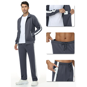 Conjunto de Chándal de Invierno Transpirable para Hombre Tallas Grandes, Diseño Personalizado, Casual, Ecológico, Color Sólido, Cremallera Completa - Product Image 6