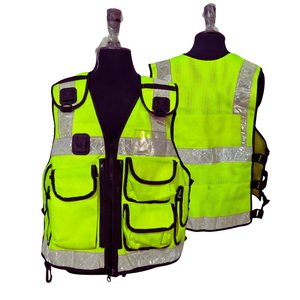 Chaleco de Seguridad Reflectante de Alta Visibilidad con Múltiples Bolsillos, Cierre de Cremallera, Diseño de Malla Transpirable para Trabajo al Aire Libre - Product Image 2