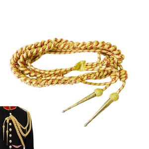 Red <b>Braided</b> Metallic <b>Cord</b> With Brass Tip For Garment - Product Image 6